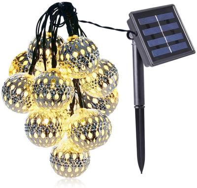 Китай Waterproof Solar Moroccan Globe Ball String Lights LED String Ball Light 8 Modes Wedding Solar Moroccan Outdoor Decoration 20 продается