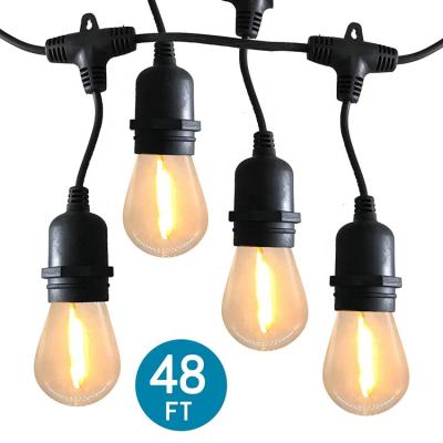 Китай 48ft(15pcs) Outdoor Light String Light S14 Edison Bulb Led String Light Socket E27 LED Serial Serial Lights 48ft 15 Sockects-EU продается