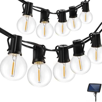 China Solar Powered String Lights Solar String Lights With Hanging Sockets Edison Bulb Low Voltage G40 for sale