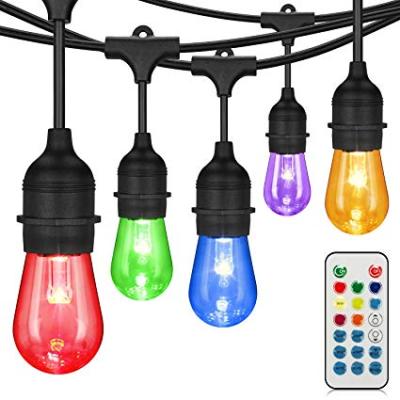 China Colorful Remote Control Outdoor RGB LED String Lights RGB LED Lights RGB S14 LED String Light Patio String Light zu verkaufen