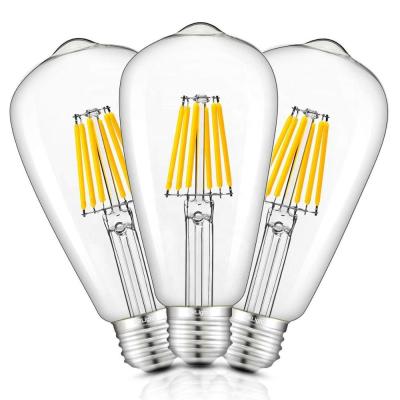 China 6W Pack Decorative Lighting 3 360 Degree Decorative Lamp Led Edison Filament Bulb ST64 E27 Dimmer for sale