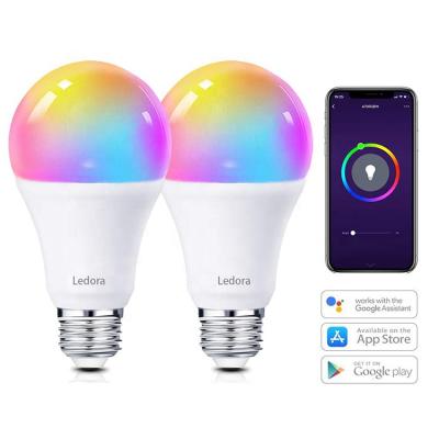 Cina Home Smart Wifi LED Light Bulb Amazon Alexa E27 RGB Multi Color Changing Smart Wifi Light Bulb 2 Packs in vendita