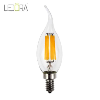 중국 All Glass Glass No Ra>90 plastic dimmable led light type e14 e12 led chandelier bulb 2200k 2700k 판매용