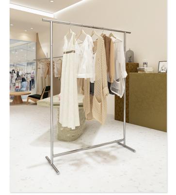 China Clothes Shop Modern Simple Industrial Metal Clothes Racks Pipe Stainless Steel Boutique Clothing Racks For Shops for sale