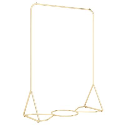 China Wall Mounted Clothing Store Gold Baby Dressing Rack Kids Clothes Stands Stainless Steel Kids Garment Shelves For Store for sale