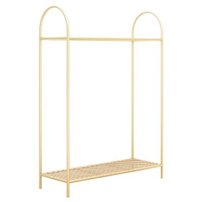 China Clothes Shop Gold Kid Clothing Rack Clothing Retail Nesting Table Clothes Kids Garment Display Rack Baby Store Shelf Design for sale