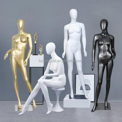 China White Stand Fiberglass Lady Mannequins Women Female Gloss Display Mannequin Stand Full Body Female Mannequin Female for sale