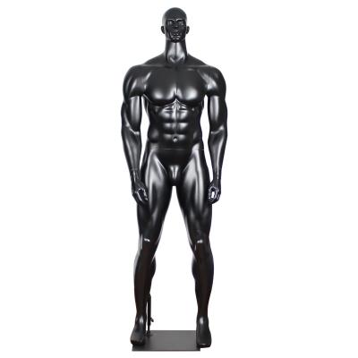 China Black Bust Stand Full Body Fiberglass Man Muscular Mannequin Large Male Muscle Mannequins For Fitness Clothes for sale