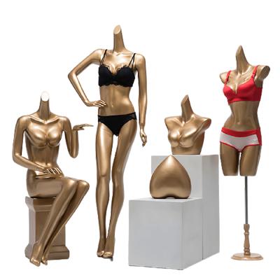 China Female Gold Mannequin Women Torso Dummy Underwear Display Rack Female Mannequin Lingerie For Lingerie for sale