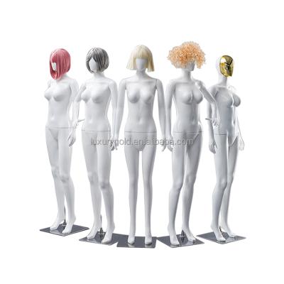 China Lady Stand Women Plastic White Body Mannequins Female Full Rack Display Dressing Luster For Clothes for sale