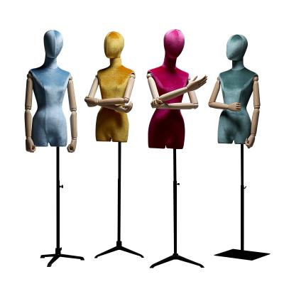 China Stand Bust Mannequin Props High-end Women's Clothing Model Korean Color Window Display Mannequin Stand Triangle Dummy Base for sale