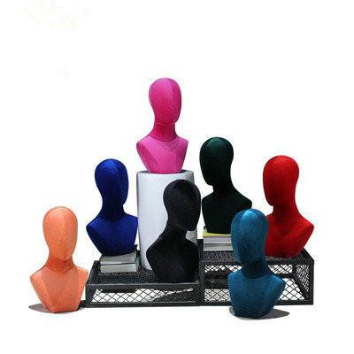 China High End Stand Window Display Hat Scarf Display Stand Racks Color Velvet Head Mannequin Boutique for sale