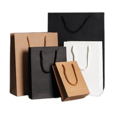 China Recyclable Custom Paper Kraft Gift Craft Shopping Bag With Handles, Printed Your Own Logo White Brown Cardboard Packaging for sale