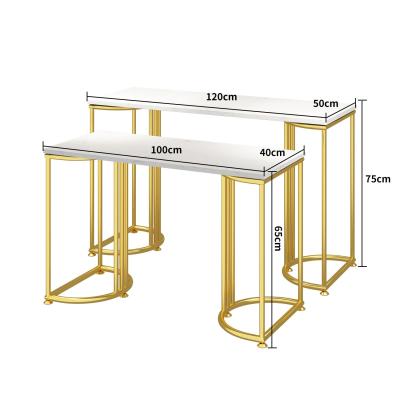 China Factory Outlet Gold Color Shop Furniture Metal Display Table Directly for sale