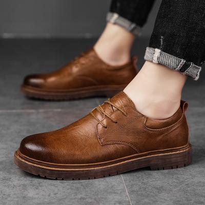 China Large Size 39-45# Upper British Men's Shoes Insulative Winter Fur Extra Low Boots Genuine Leather Stylish Shoes Cargo Casual Shoes for sale