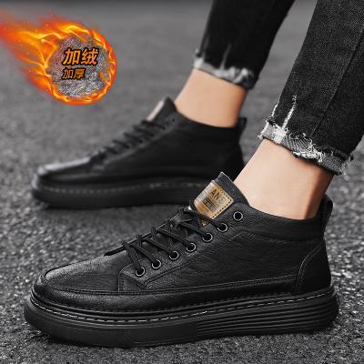 China Fashion Trend Plus Chunky Breathable Men Trainer Velvet Sneakers Style Walking Shoes Sport Casual Microfiber Leather Man Shoe Mid Top Sneaker for sale