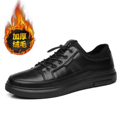 China Fashion Trend Plus Size Genuine Leather Sneaker Man Style Walking Shoes Velvet Trainer Chunky Breathable Men Sport Casual Shoes for sale