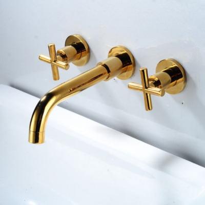 China Wall Mounted Hidden Faucet Matte Black Double Handle Antique Brass Metered Basin Faucets for sale