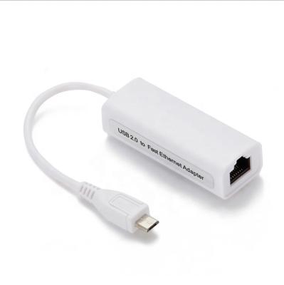 China COMPUTER hot sale micro usb 2.0 rj45 to ethernet network lan adapter adapter10/100M for laptop notebook for sale