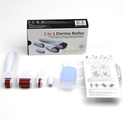 China Wholesale Anti-Puffiness Microneedle Derma Roller Kit 5 in 1 12/180/600/1200 Needle Skin Management for sale