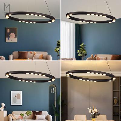 China Modern Modern Hanging Circle Led Pendant Light Circular Chandelier Lighting for sale