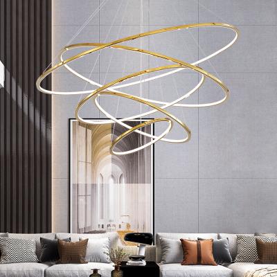 China Manufacturer Modern Decoration Hotel Home Bedroom Light Gold Round Aluminum Luxury Ceiling Led Chandelier for sale