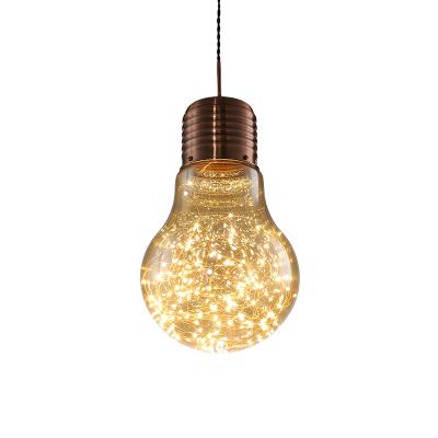 China Modern Decorative Contemporary Glass LED Bulb Shape Simple Hanging Lamp Pendant Lamp Lighting for Indoor Decor for sale