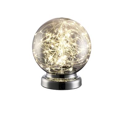 China Minimalist MEIYUN Glass Ball Shaped Luxury Bedside Decorative LED Table Lamp for sale