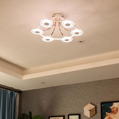 China Surface Mounted Simple Modern Design Aluminum Iron White Gold 18w LED Acrylic Ceiling Light for sale