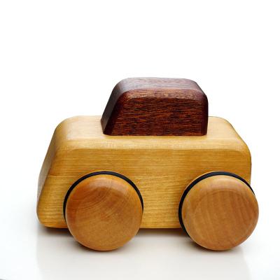 China Mini music car portable high quality natural wooden non-electric music car wooden covered wagon for baby for sale