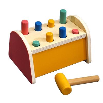 China Baby Toy Inserts Wooden Learning Educational Toysl Whac-a-mole Wooden Toy Grinding Bench With Mallet for sale