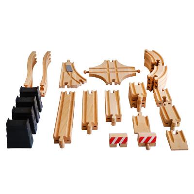 China Natural Wooden Train Track Set Train Railroad 100% Compatible With All Major Brands Track Educational Slot Toy for sale