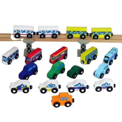 China Slot Toy Wooden Train Tracks Compatible with Thomas Wood Toy Railroad Set wooden train cars for slot toy for sale