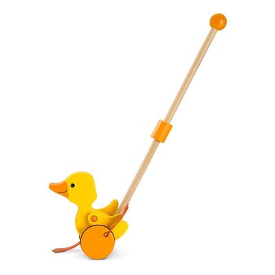 China Wooden Cute Toddler Push Toys Children Wooden Push-along Duck Baby Walker Push Animal Toy For Toddler for sale