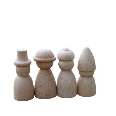 China Europe Beech Wood Natural Peg Dolls DIY Toy for Kids Unfinished Peg Doll for Crafts and Arts Painted for sale