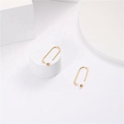 China Jewelry Lead Free Nickel Free PVD 18K Gold Plated Plain Gold Plated Tube Hoop Earring Customized Earring Factory Supply for sale