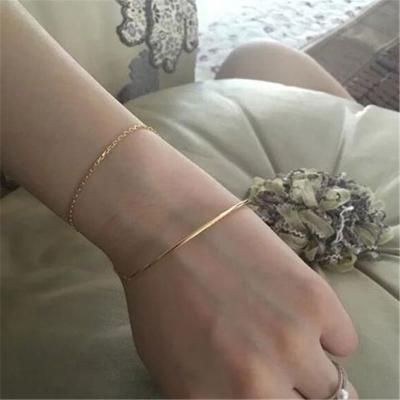 China Lead Free Nickel Free 18k Gold Plated Double Layer Bracelet High End Stainless Steel Costume Jewelry for sale