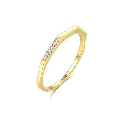 China Wholesale Women Diamond Ring Solid 14K Gold Ring Jewelry Paved Clear For Gold for sale