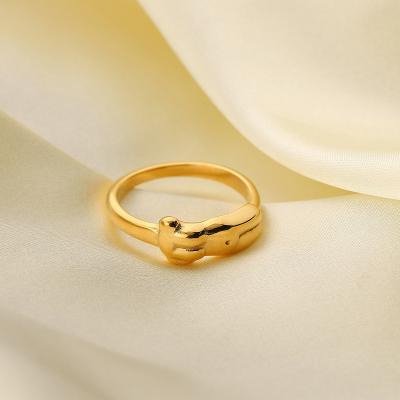 China FASHIONABLE High End 18K PVD Gold Plated Body Rings Figure Rings For Women Stainless Steel Jewelry for sale