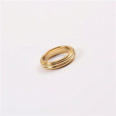 China Solid Gold Color Stainless Steel Lead Free Nickel Free Minimalist Rings For Women Stainless Steel Jewelry for sale