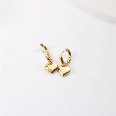 China 2020 Trendy Earring Lead Free Nickel Free 18K Gold Plated Forever Heart Circle Earring Stainless Steel Jewelry for sale