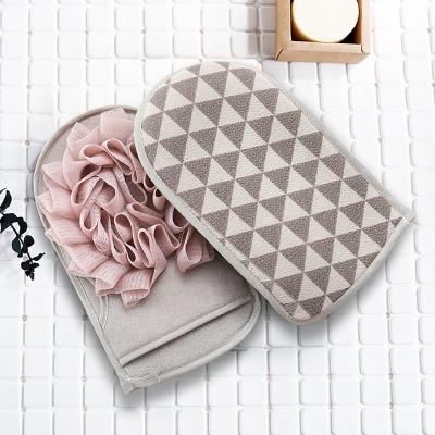 China EXFOLIATE Portable Bath Mitts Double Sides Bath Gloves For Adult Children Exfloating Bath Gloves Soft Dead Skin for sale