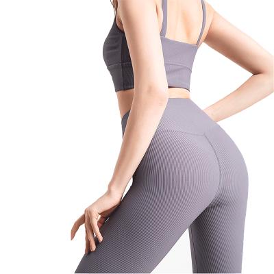 China Breathable High Quality Seamless Yoga Leggings Set Padded Breathable 2pcs Piece Yoga Jumpsuit Sets for sale