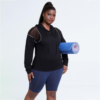 China Breathable Quick Dry Breathable Long Sleeves Loose Sportswear Running Hooded Workout Sweat Plus Size Yoga Suits for sale