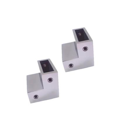 China Best Quality 304 Stainless Steel Square 10*30 Modern Bathroom Shower Tube Glass Door Pipe Connector Clamps Shower Accessories for sale