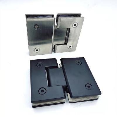 China Glass Maker Clip Glass Door Hinges 90 Degree Stainless Steel 304 Flange Bathroom Shower Room Modern Frameless Hinge for sale