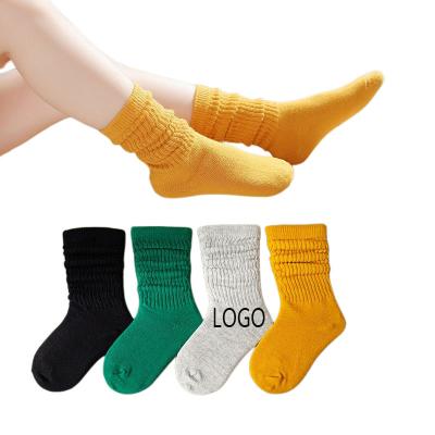 China Sweet WUYANG FACTORY KIDS Solid Colors Custom Logo Socks Autumn Warm Socks Toddler Baby slouch socks for sale