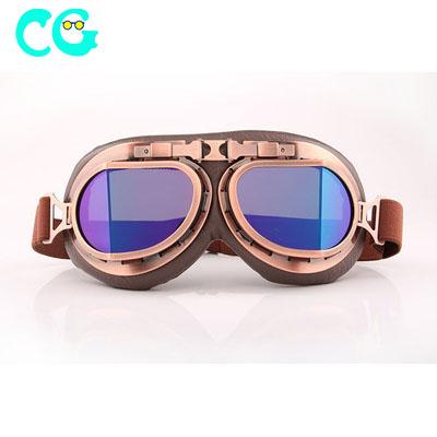 China Retro Sports Sunglasses Motorbike Glass Vintage Moto Classic For Harley Pilot Steampunk ATV Bike Copper Helmet for sale