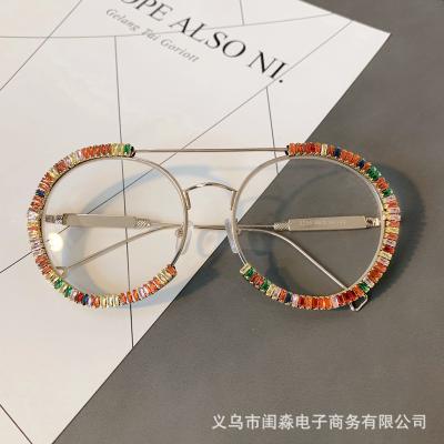 China Color 1787 Diamond Sunglasses Trendy European And American Exaggerated Fashion Sunglasses Zircon Ins for sale