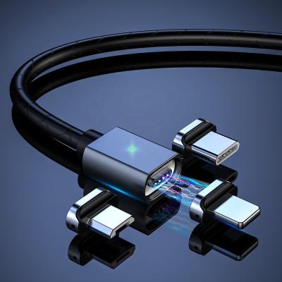 China Hot Selling 3 Multi Function Data Transfer Cable In 1 Magnetic USB Charging Data Cable For Lightning Mic/Type C PC/Phone/PC/Tablet for sale